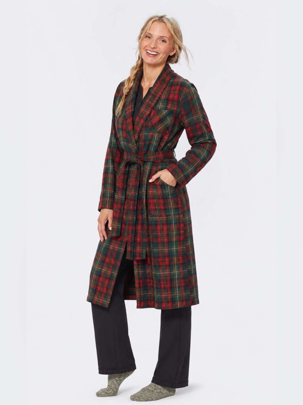 Duluth‎ Trading Women's Free Swingin' Flannel Robe cozy cabin